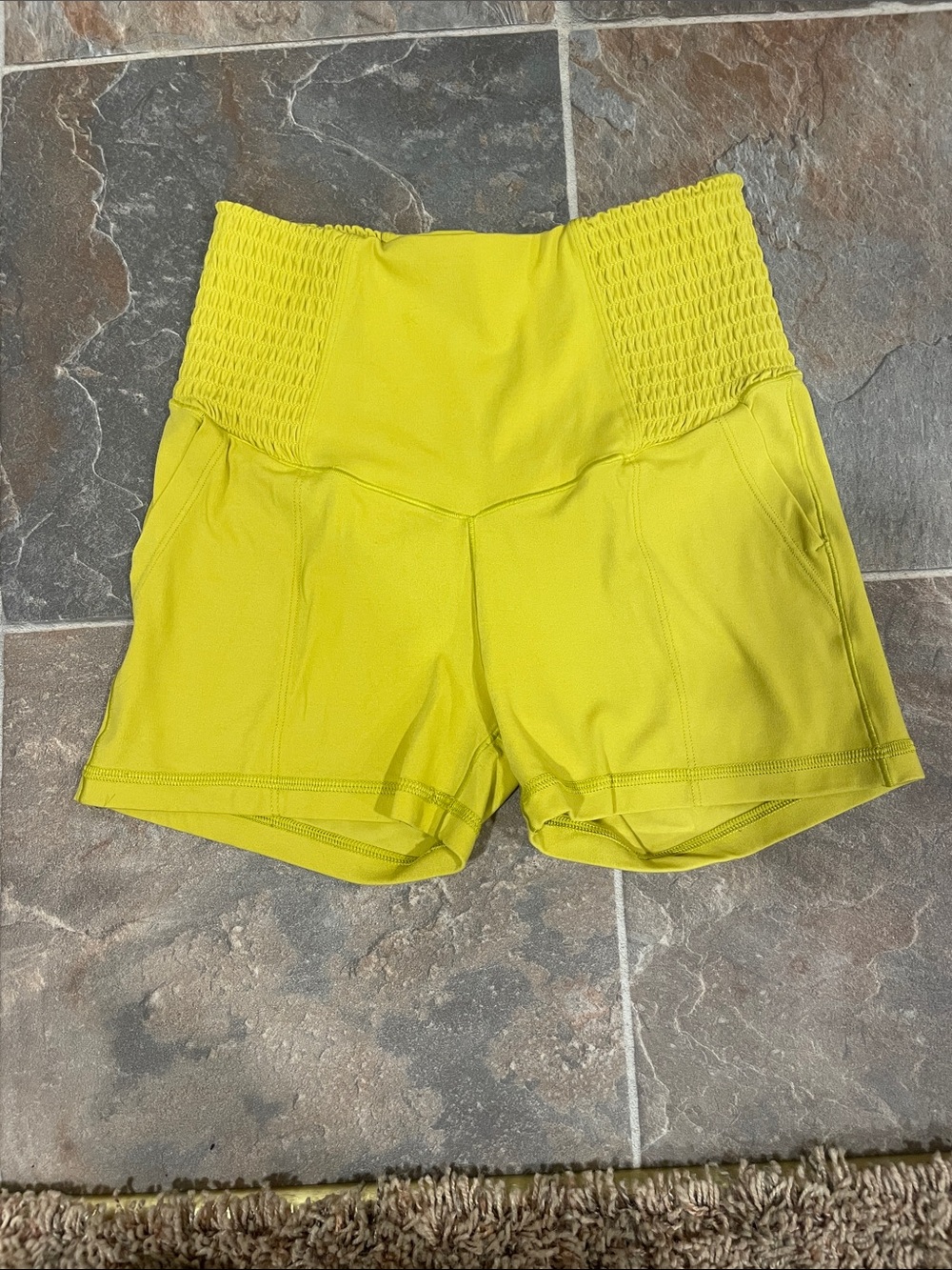 aerie High-waisted yellow biker shorts